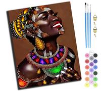 XIAOYOUQIAN Character African Woman,Paint by Numbers Kits for Adults Beginners-,Oil Painting by Numbers Kids Canvas for Gift Home Wall Decor (16X20 Inch),-Frameless