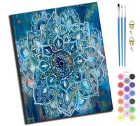 XIAOYOUQIAN Floral Mandala Abstract Flower,Paint by Numbers Kits for Adults Beginners-,Oil Painting by Numbers Kids Canvas for Gift Home Wall Decor (16X20 Inch)，-Frameless