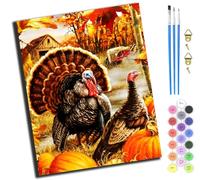 XIAOYOUQIAN Golden Autumn Wild Turkey Animal,Paint by Numbers Kits,40Cm X 50Cm,DIY Acrylic Painting for Adults and Kids,with Paints Brushes and Card Sized Magnifier,-Frameless