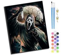 XIAOYOUQIAN Horror Death Killer,DIY Paint by Numbers for Adults,Oil Painting Kits,Craft Art Painting Kit,Acrylic Pigment Drawing Gift for Home Decor,16X20Inch，with Frame