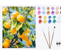 XIAOYOUQIAN Lemon Tree Landscape (4)，Paint by Number for Adults Beginner, DIY Oil Painting by Number On Canvas Arts and Crafts for Home Wall Decor 20x16 Inch ，Frameless