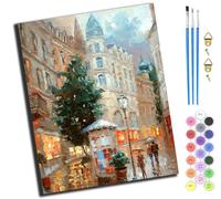 XIAOYOUQIAN Old Town in The Rain,Paint by Numbers Kits for Adults Beginners-,Oil Painting by Numbers Kids Canvas for Gift Home Wall Decor (16X20 Inch),-Frameless