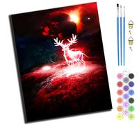 XIAOYOUQIAN Planet Universe Fantasy Deer,DIY Paint by Numbers for Adults,Oil Painting Kits,Craft Art Painting Kit,Acrylic Pigment Drawing Gift for Home Decor,16X20Inch，-Frameless