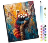 XIAOYOUQIAN Red Panda,Paint by Numbers Kit for Adults Beginner，DIY Oil Painting Canvas Gift Kits for Wall Decor (20X16 Inch)，-Frameless