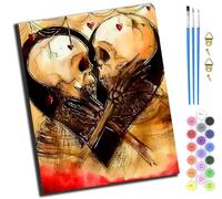 XIAOYOUQIAN Skeleton Eternal Lover,Paint by Numbers,DIY Oil Painting Kit for Adults Beginner,with Paint Brushes and Acrylic Pigment，16 X 20 Inch，-Frameless
