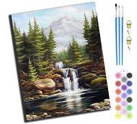 XIAOYOUQIAN Stormy Waterfall,Paint by Numbers for Kids & Adults,DIY Acrylic Oil Painting Kits 16 X 20 Inch Hand Painted Gift -Frameless