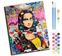 XIAOYOUQIAN Street Graffiti Art Mona Lisa,Paint by Numbers Kit for Adults Beginner DIY Oil Painting Gift 16X20 Inch,-Frameless