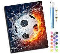 XIAOYOUQIAN Water and Fire Football,Paint by Numbers for Adults - Painting by Numbers for Kids,Oil Number Painting Kits for Home Wall Decor，20X16Inch，-Frameless
