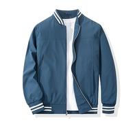 XiaoYouYu Men's Bomber Jacket Casual Stylish Lightweight Windbreaker Spring Fall Autumn Fashion Jackets, Royal Blue, S