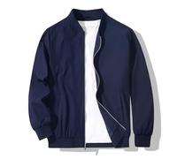 XiaoYouYu Men's Bomber Jacket Fashion Stylish Lightweight Windbreaker Spring Fall Casual Jackets for Men, Navy, L