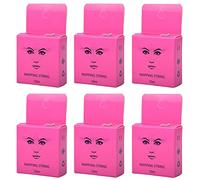XIAOYU 10M Pre-Inked Mapping String for Eyebrow Measuring, Brow Mapping Thread for Eyebrow Makeup, 6 Pack, Pink Ink