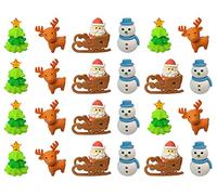XIAOYU 30PCS Christmas Erasers, 3D Christmas Puzzle Erasers, Detachable Rubber Eraser for Party Favors, Stocking Fillers, Kids Christmas