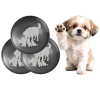 XIAOYU 3PCS Food Grade Stainless Steel Dog Bowls, 8.07 Inch Replacement Basic Pet Bowls, Unique Dog Pattern Design, Metal Flat Dish for Cats & Dogs, Rust Resistant, Dishwasher Safe