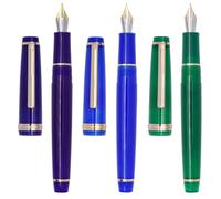 XIAOYU 3PCS Jinhao 82 Acrylic Fountain Pen, Iridium Nib Gold Trim with Ink Converter, Classic Smooth Transparent Writing Pen, Fine Nib(0.5mm), Purple, Blue and Green