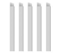 Xiaoyu 50PCS Microblading Needles, Permanent Makeup Manual Tattoo Eyebrow Blade Bevel for Eyebrow Tattoo Pens, White, 7 Pin
