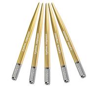 Xiaoyu 5PCS Microblading Pens Manual Tattoo Eyebrow Pens for Permanent Makeup Tattoo Supplies - Gold