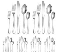 XIAOYU Christmas Silverware Set, 30 Piece Includes 12 x Forks, 12 x Spoons, 6 x Knives, Stainless Steel Flatware Set, Unique Christmas Tree Pattern Decorative Cutlery Set, Mirror Polished Tableware