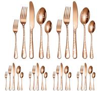 XIAOYU Christmas Silverware Set, 30 Piece Includes 12 x Forks, 12 x Spoons, 6 x Knives, Stainless Steel Flatware Set, Unique Christmas Tree Pattern Decorative Cutlery Set, Mirror Polished Tableware