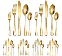 XIAOYU Christmas Silverware Set, 30 Piece Includes 12 x Forks, 12 x Spoons, 6 x Knives, Stainless Steel Flatware Set, Unique Christmas Tree Pattern Decorative Cutlery Set, Mirror Polished Tableware