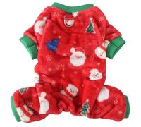 XIAOYU Cute Dog Flannel Pet Clothes, Winter Warm Dog Pajamas for Small Dog Cat, Christmas Puppy Pet Jumpsuit Apparel for Halloween Christmas, Santa Claus, S