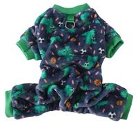 XIAOYU Cute Dog Flannel Pet Clothes, Winter Warm Dog Pajamas for Small Dog Cat, Christmas Puppy Pet Jumpsuit Apparel for Halloween Christmas, Dinosaur, M