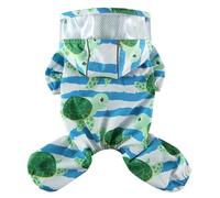 XIAOYU Cute Dog Raincoat with Hoodie, Waterproof with 4 Legs Raincoats for Small Dogs, Windproof Rain Coat for Rainy Windy Snowy, Turtle, L
