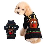 XIAOYU Dog Sweater Pet Clothes for Dogs Christmas Reindeer, Black, M
