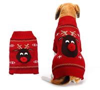 XIAOYU Dog Sweater Pet Clothes for Dogs Christmas Reindeer, Red, M