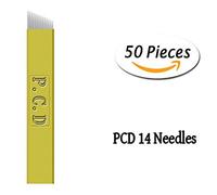 Xiaoyu Microblading Needles, Disposable Stainless Steel Microblading Blade for Eyebrow Permanent Makeup, 50PCS, 14PCD