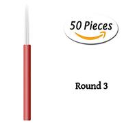 Xiaoyu Round Microblading Needles, Manual Fog Needle Eyebrow Tattoo Pen for Permanent Makeup, 50PCS, 3R