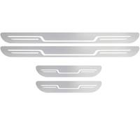 XIAOYUN 4pcs Car Outer Protector Kick Plates, for Nissan Juke 2014 2015 2016 2017 2018 Stainless Door Sill Scuff Guard Threshold Cover Pedal Steel Non-slip Anti-scratch Accessories,C/Silver Brushed