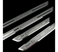 XIAOYUN 4pcs Car Outer Protector Kick Plates, for Op-EL Vauxhall Crossland X 2017-2019 2020 2021 Stainless Door Sill Scuff Guard Threshold Cover Pedal Steel Non-slip Anti-scratch Accessories