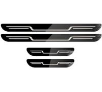 XIAOYUN 4pcs Car Outer Protector Kick Plates, for VW Golf MK7 Estate (2012-2020) Stainless Door Sill Scuff Guard Threshold Cover Pedal Steel Non-slip Anti-scratch Accessories,A/Black