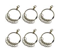 Xiaoyztan Key Organizer Keychain,Metal Large Circular Ring Key Ring Hoop Key Holder with 10 Rings,Bronze