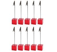 Xiaoyztan Memo Clips Holder,Red Cube Table Number Holders,Paper Note Clip for Office Home Use, Office Memo Holders, Desk Accessories and Workspace Organizers,Pack of 10
