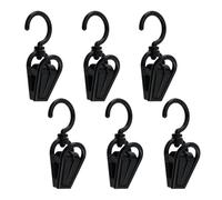 Xiaoyztan Swivel Hanging Hooks,Plastic Strong Swivel Hook Rotating Laundry Hanging Hook Clothes Pins Beach Towel Clip for Hats, Pants, Towels,Black,Pack of 6