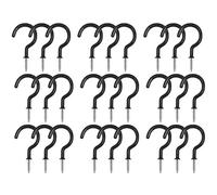 xiaozhenjida 30 Pcs Black Vinyl Coated Hook Hooks Question Mark Screw Hooks Multipurpose Cup Hooks for Wooden Wall Cement Wall Kitchen Bathroom