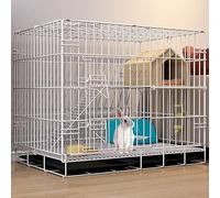 XIAOZHUANGXIONG Rabbit Hutch Indoor Bunny Cage, Encrypted And Thickened Design, Strong Load-bearing And Durable, with A Drawable Tray for Easy Cleaning (Color : White, Size : 2 layer)