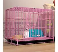 XIAOZHUANGXIONG Rabbit Hutch Indoor Bunny Cage, Encrypted And Thickened Design, Strong Load-bearing And Durable, with A Drawable Tray for Easy Cleaning (Color : Pink, Size : 1 layer)
