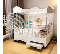 XIAOZHUANGXIONG Rabbit Hutch Indoor Bunny Cage, with Heightened Baffle And Skylight, Easy to Clean And Install, Double-layer Design, Large Capacity, A Variety of Colors Available (Color : White)