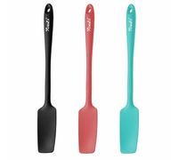 Xiaozu Silicone Jar Spatulas, Long Handle Jar Spatulas, 600ºF Heat Resistant Small Spatula, Seamless Design, Stainless Steel Core, BPA Free Spoonula (3, Mixed)