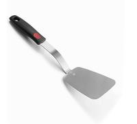 XiaoZu Stainless Steel Flexible Spatula Turner, Thin Metal Slotted Spatula for Cast Iron Skillet, Thin Blade and Heat Resistant Silicone Handle (Thin Medium)