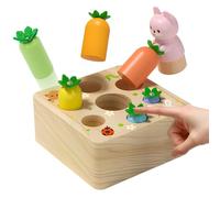 XIAPIA Montessori Toys for 1 2 3 Year Old Toddlers, Carrot Harvest Game Magnetic Wooden Pop Up Toys for 12 Months Baby Boys Girls, Educational Learning Shape Sorting Matching Birthday Easter Gifts