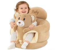 XIAPIA Plush Baby Sit-Up Floor Seat, Infant Support Chair, Brown Bear