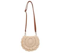 XIAQIQIFFF Boho Crochet Crossbody Bags For Women Clutch Purse Woven Beach Summer Vacation(Beige)