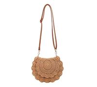 XIAQIQIFFF Boho Crochet Crossbody Bags For Women Clutch Purse Woven Beach Summer Vacation(Khaki)