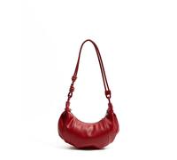 XIAQIQIFFF Shoulder Bag For Women Y2K Trendy Purse Vegan Leather Hobo Clutch Saddle Handbags(Red)