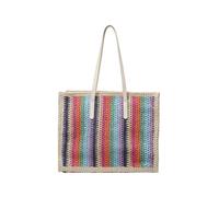 XIAQIQIFFF Straw Bag Beach Tote Handbag For Women Large Summer Woven With Zipper(Beige)