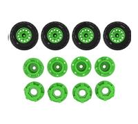 XIASABA 1:10 Short truck tires with strong cushioning and good grip uneven structure for stable and smooth driving Ideal as RC accessory for ARRMA Senton Slash Losi and other short (Green)