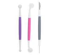 XIASABA 3 Piece Fondant Cake Decorating Carving Knife Set, Flower Pattern Pattern Patisserie Tools for Restaurants and Dessert Shops